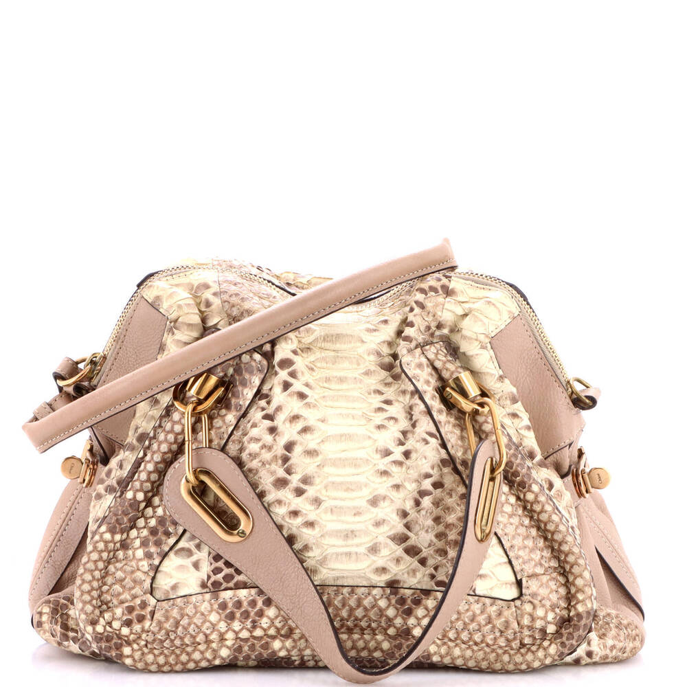 Chloe Medium Paraty Top Handle Bag Python